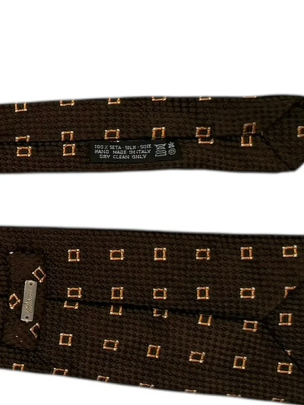 Vintage Yves Saint Laurent Brown 100% Silk Tie with Microdot Motif